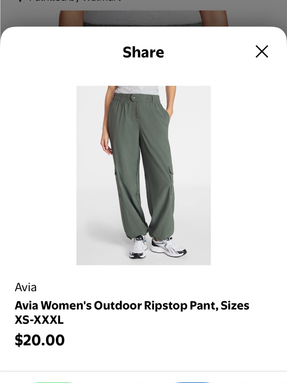 Avia Women's olive green Cargo Joggers with Elastic Waist